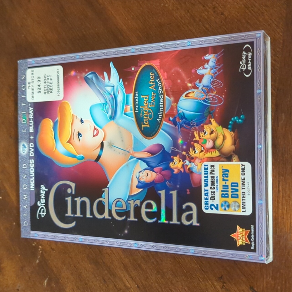 New Disney Diamond Edition Cinderella DVD+ Blu Ray